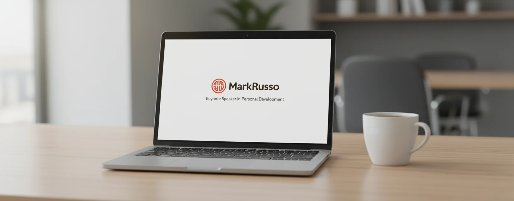 Notebook com a página de Mark Russo aberta