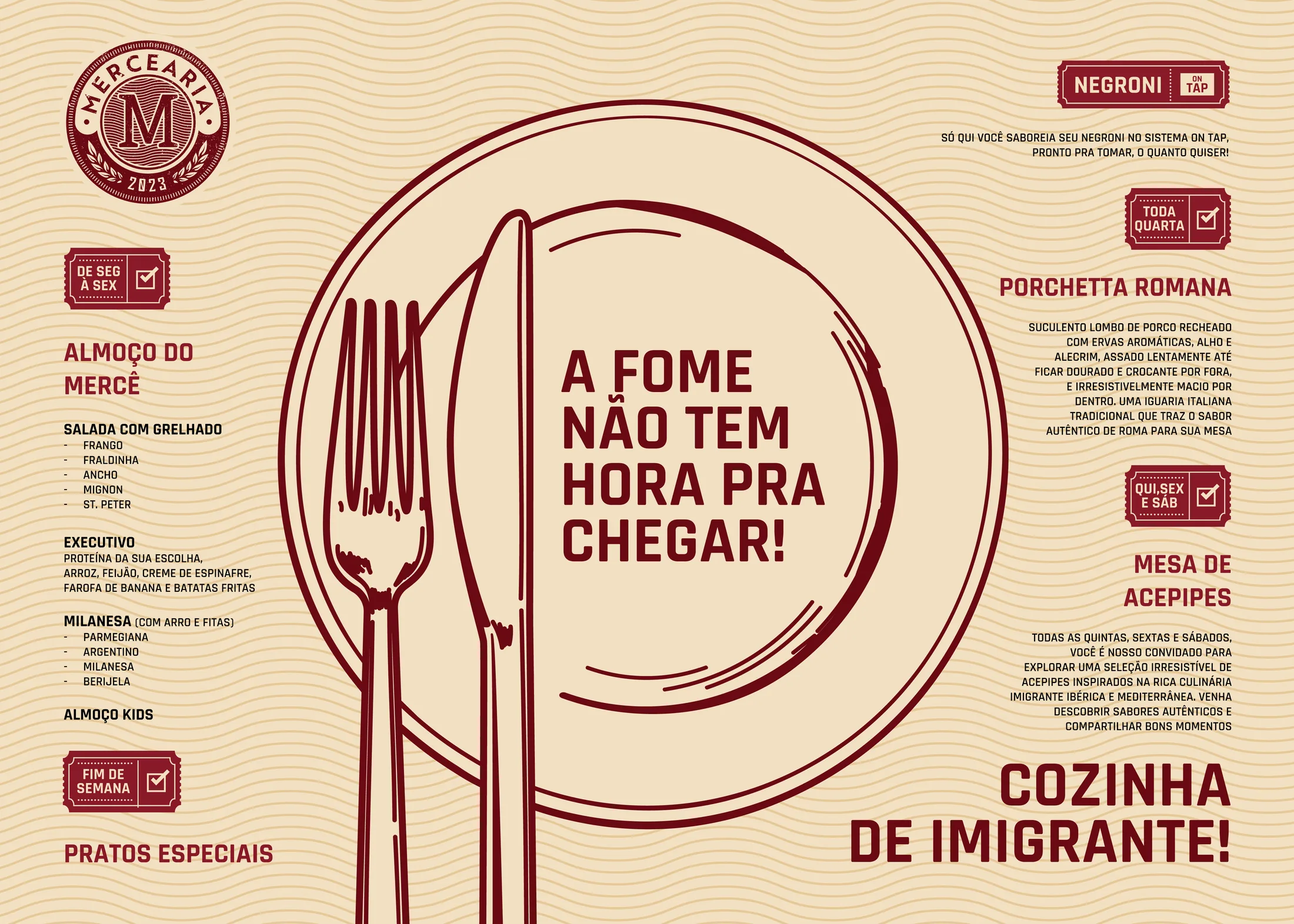 Arte do jogo americano: A fome não tem hora pra chegar
