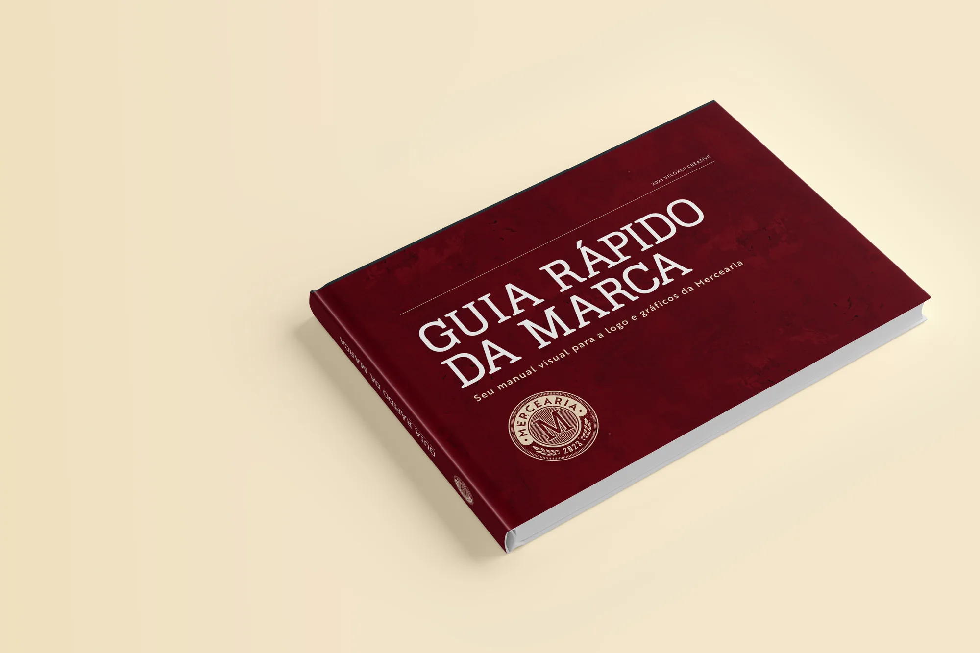 Guia rápido da marca impresso, capa bordô