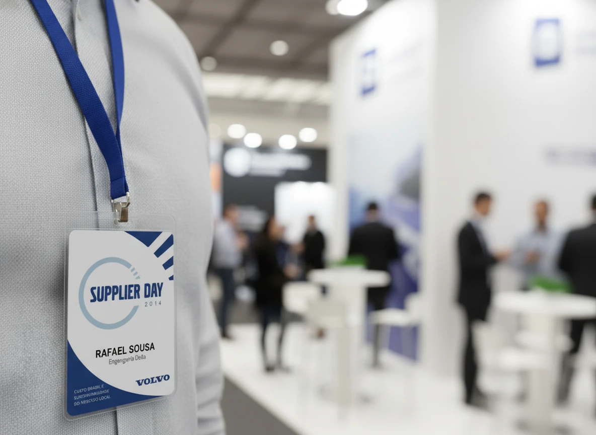 Credencial do Supplier Day 2014 em uso no evento